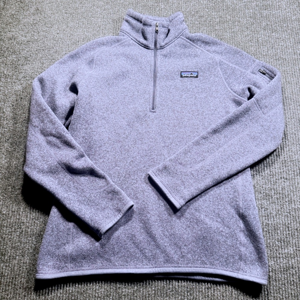 Patagonia Better Sweater 1/4 Zip Pullover Womens Large Blue Outdoor Hiking